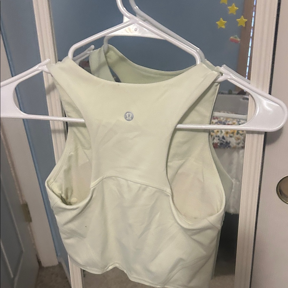 lululemon athletica Pale Green Racerback Crop Tank